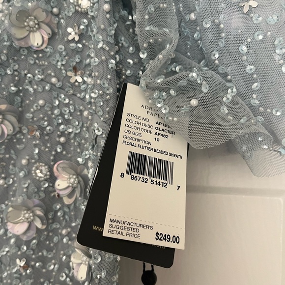 Adrianna Papell brand new sequin flutter-sleeve dress - Picture 5 of 8